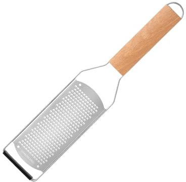 Käsereibe Küchenreibe Zester parmesanreibe Zitronenreibe Cheese grater mit feiner Edelstahlklinge Holzgriff