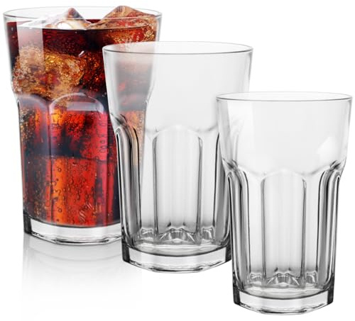 Gläser 6er Set 410ml Cocktailgläser | Trinkgläser Latte Macchiato Gläser Glas | Wassergläser spülmaschinenfest