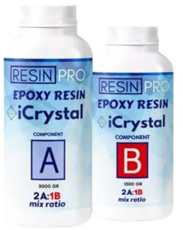 Resin Pro® Epoxidharz iCrystal 3 Kg: Ideal für die Herstellung von Schmuck, River Table und künstlerischen Kreationen - Ungiftig zertifiziert - Technische Unterstützung - 100% Made in Italy