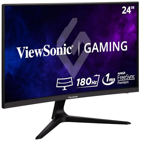 Viewsonic VX2418C 60,5 cm (24 Zoll) Curved Gaming-Monitor (Full-HD, FreeSync Premium, 1 ms, 165 Hz, HDMI, DP, geringer Input Lag, Lautsprecher) Schwarz