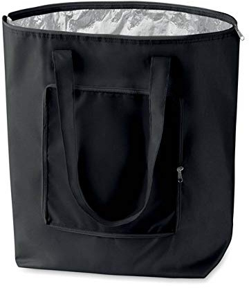 PromotionGift - Wiederverwendbare Faltbare Kühltasche, Einkaufen, Strandtasche leicht und langlebig, mit Innenfutter aus Aluminium für perfekte Kühlfunktion - 25L (schwarz)