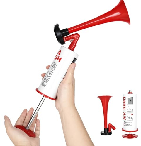 Rzspher Airhorn Druckluft Hupe, Handheld Luftdruck Fanfare Pumpe, Druckluft Hupe, Signalhorn, Air Horn Extrem Laut für Handball Fußball Stadionhorn Boot Party