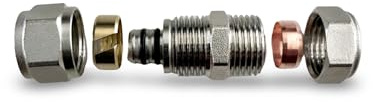 15mm -16mm (Cu-PEX) PEX PE-X Kupferklemmkupplung 4 Stück