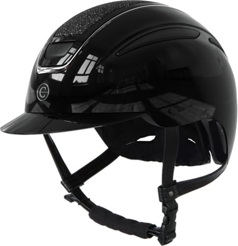 Covalliero Reithelm Elite, Damen Reithelm, Optimale Belüftung, Kunstlederriemen, Herausnehmbares Innenfutter, ABS Hartschale