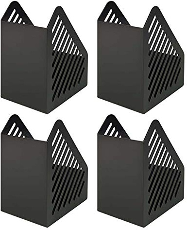 helit H6361095-4 - Stehsammler DIN A5 „the tower gate“, schwarz, 4 Stück | 4 Dokumentenablage für Unterlagen, Prospekte und Zeitschriften
