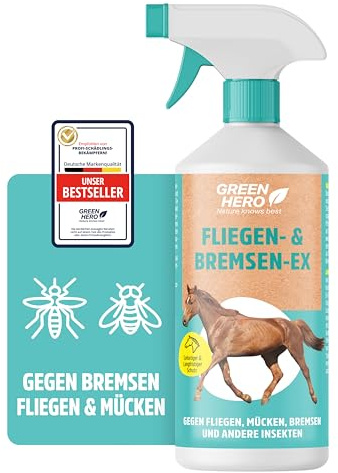 Green Hero Bremsen & Fliegenspray Pferd 500 ml | Sofortschutz gegen Bremsen, Fliegen, Mücken, Kriebelmücken & Hirschlausfliegen | Bremsenspray als Insektenschutz für Pferde