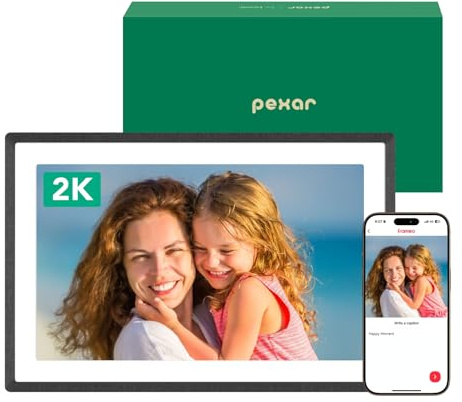 pexar by Lexar 2K Digitaler Bilderrahmen, FAZ Kaufkompass Testsieger, 11'' Anti-Glare IPS Touch Screen, Wi-Fi Digitaler Fotorahmen mit 32GB zum Verschenken