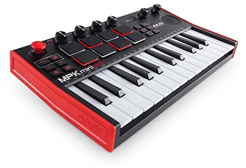 Akai Professional MPK Mini Play MK3 - MIDI Keyboard Controller mit Eingebautem Lautsprecher und Sounds, Dynamische Klaviatur, MPC Pads, Software und Native Instruments Sound Package