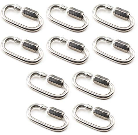 M4 Edelstahl Kettenglied karabiner schlüsselanhänger mit Verschraubung (10 Stück)