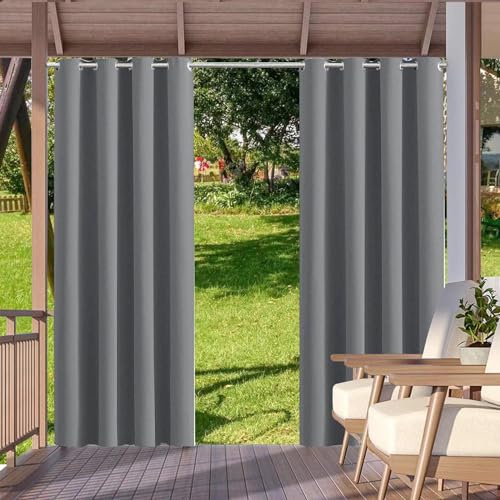Outdoor Vorhang Wasserdicht Wetterfest Blickdicht 19 Farben und 51 Größen Verdunklungs Vorhänge mit Ösen Sichtschutz Sonnenschutz Outdoor Gardine Unterstützung angepasster verschiedener Größen