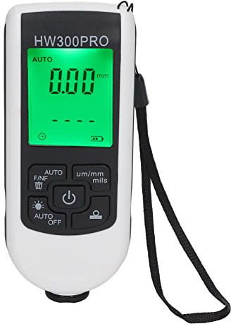 HW-300PRO Digitales Beschichtungsdickenmessgerät mit 1 µm Auflösung für Metallbeschichtungen mit tragbarem Kabel und automatischer Messung Weiß