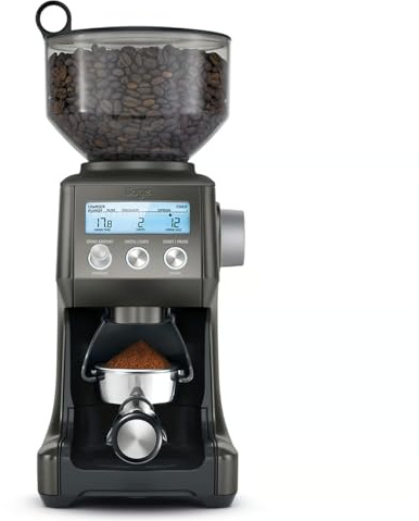Sage - The Smart Grinder Pro – Kaffeemühle mit konischem Mahlwerk – programmierbar, automatisch, Edelstahl, Schwarz