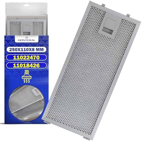 Aluminium Metallfilter Dunstabzugshaube 250 x 110 x 8 mm mit dem Originalcode 11022470 11018426 für Bosch für Balay für Siemens für Neff - Garantie 10 Jahre - MONTERAL