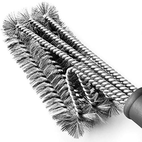 Tarvol Grillbürste aus Edelstahl, 45,7 cm, mit Drahtborsten und weichem, bequemem Griff, perfekter Reiniger und Schaber für Grillroste