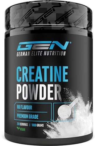 Creatin Pulver - 1kg / 1000 g - Creatine Monohydrat Pulver - Optimale Löslichkeit & mikrofein - Vegan - 293 Anwendungen - German Elite Nutrition