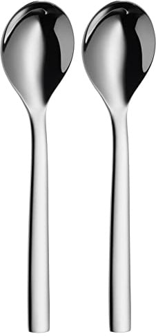 WMF Nuova Müslilöffel Set 2-teilig, 16,5 cm, Joghurtlöffel, Müsli Löffel Cromargan Edelstahl, Teelöffel, Kaffeelöffel poliert spülmaschinengeeignet