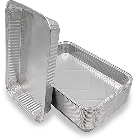 Mamatura XL Aluschale groß – 25 Stück Grillschalen aus Aluminium 32 × 22 cm, Tropfschalen für Grill, kompatibel mit Weber