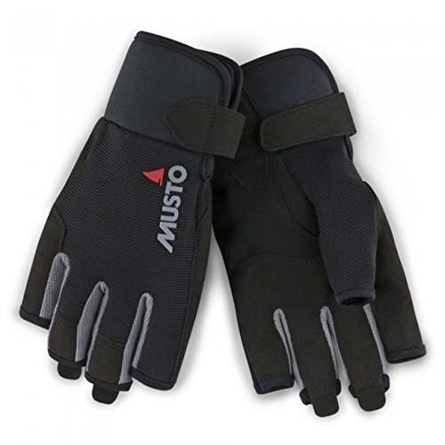 Musto Essential Sailing 991 Kurzer Unisex-Segelhandschuh, Größe: L, Schwarz