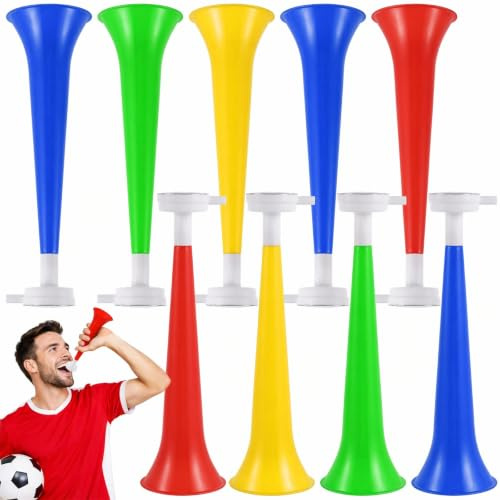 Garneck Vuvuzela-Stadion-Hupe, Kunststoff, für Sportspiele, Fußballfans, Partyzubehör, Geschenke, zufällige Farbe, 10 Stück