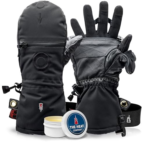 THE HEAT COMPANY - Heat 3 SMART – Die Handschuh Innovation – Handschuhe & Fäustlinge in Einem: Fäustling einfach umklappen - Handschuh Herren Winter & Damen, Skihandschuh, Wintersport, schwarz
