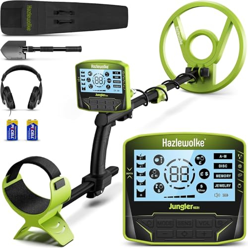 Metalldetektor Profi Set mit 10'' Konzentrisch Spule IP68 wasserdichte, Pinpoint, 5 Suchmodi metalldetektoren für Erwachsene, LCD-Anzeige,DSP-Chip, Anfänger Gold Detektor Set