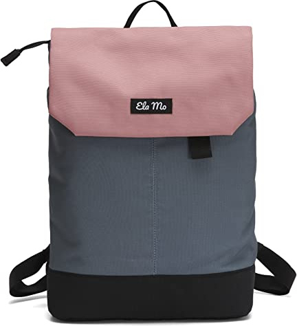 Ela Mo Rucksack Damen - Daypack schön u. durchdacht - Laptop Rucksäcke für Frauen - Anti Diebstahl Tasche für Schule, Uni, Business (Salmon)