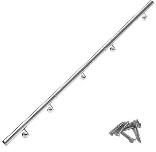 Edelstahl Handlauf, Magtctyae Handlauf Edelstahl Aussen Treppengeländer Geländer innen außen Wandhandlauf Wand Treppe, Länge:300 cm