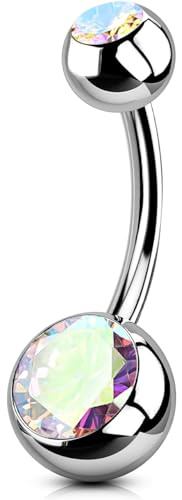 OUFER Body Piercing 10/12/14/16mm Titan Bauchnabelpiercing Internally Nabelpiercing 14G Navel Piercing Nabel Bars Belly Bars Ring Piercing Jewellery
