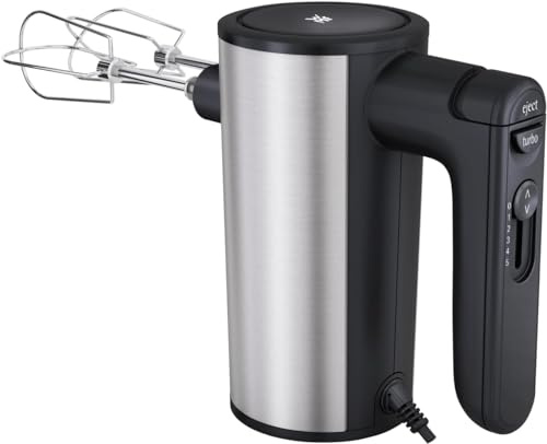 WMF Kult X Handmixer – Handrührgerät aus Edelstahl Cromargan mit 5 Geschwindigkeitsstufen und Turbofunktion, leistungsstark, Küchenmixer zum Rühren, Kneten und Aufschlagen, ergonomisch, leise, schwarz