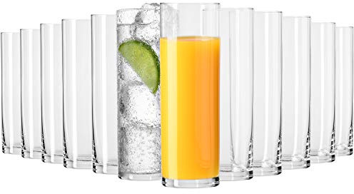 Krosno Longdrinkgläser 12er Set, 230 ml, Balance Kollektion | Wasserglas, Getränke, Bleifreies Kristallglas, für Wasser, Saft, Drinks und Getränke, schlanke Form, Spülmaschinenfest