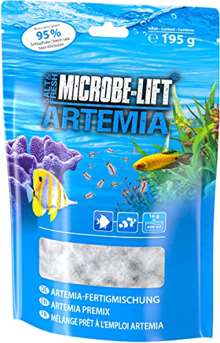 Artemia-Eier mit Salz – 195 g Komplett-Set für Lebendfutter im Aquarium – hohe Schlupfrate bis 95% – Aufzuchtfutter für Jungfische, Korallen & Wirbellose – ARKA