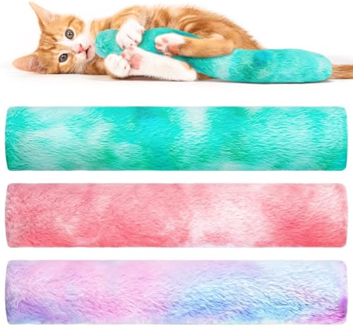 OSDUE 3Pcs Katzenminze Katzenspielzeug, Katzen Spielzeug Set, Katzenkissen mit Bio-Katzenminze, Plüsch Schmusekissen, Weiches Flauschiges Haustier beruhigendes Spielzeug