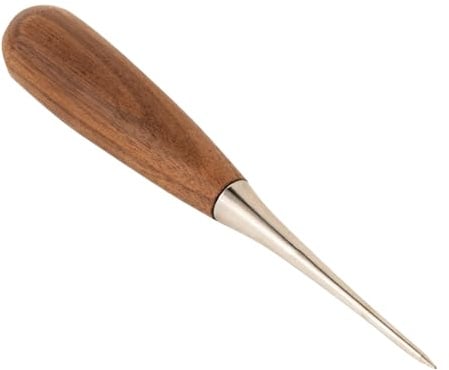 ZLKSKER Walnuss Holzgriff Ahle für Lederkunst Bohren Positionierung Loch Vergrößerung Handgemachtes DIY Werkzeug 1 Stück