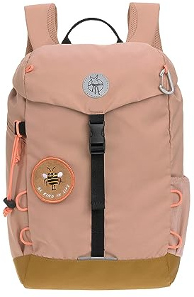 LÄSSIG Kinderrucksack Wanderrucksack mit Brustgurt 14L, Nature Braun | Big Outdoor Backpack, mit Regenschutz und Sitzunterlage, wasserabweisend, 14L Stauraum. 25x13x38cm , ab 5 Jahren