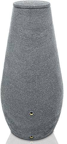 YourCasa Regentonne 200 Liter [EcoDrop] mit Metallgewinde und Deckel - Regenfass Frostsicher aus Kunststoff - Regenwassertonne - Regenwassertank Garten Wassertank Regensammler (Grau)