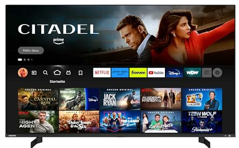 Toshiba 55QF5D63DA 55 Zoll QLED Fernseher/Fire TV (4K Ultra HD, HDR Dolby Vision, Smart TV, Triple-Tuner, Alexa Built-In, Bluetooth, Sound by Onkyo) [2023], Schwarz