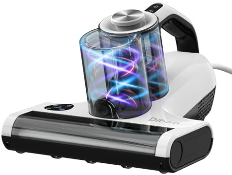 Dibea Handstaubsauger für Matratzen, 18Kpa Milbensauger für Matratzen, 450W, Staubmilben-Sensor, LED-Anzeige, 60℃ Heißer Wind, Ultraschall, entfernt 99,99% Bettwanzen, Bakterien, Allergene