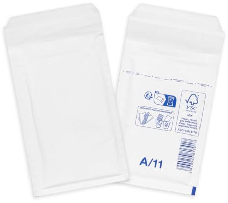smiley pack Luftpolstertaschen Größe A1 Weiß 120 x 175 mm 800 Stück | Gepolsterte Versandtaschen mit Selbstklebeverschluss – passend für DIN A6