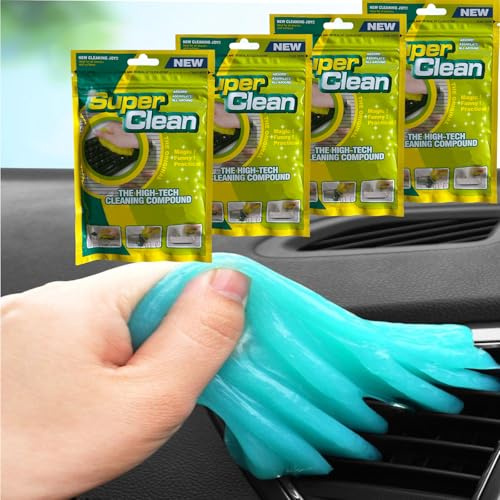 TAOYAOYAO Reinigungsgel Auto，Innenraumreiniger Auto Innenraum Reiniger，Tastatur Reiniger，Universeller Staubreiniger für Auto, Computer, Drucker, Kameras (80g x 4 Stück)