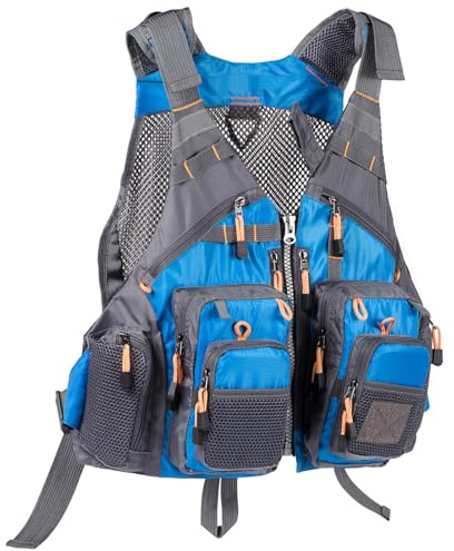 Bassdash Herren Angeln Weste Multifunktionsweste Anglerweste mit biszu max.20 Taschen für Fliegenfischen und Outdoor Freizeit