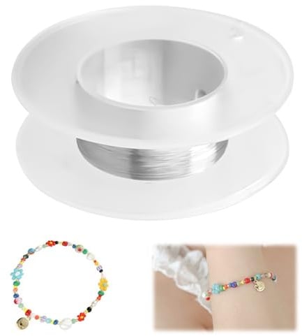 Basteldraht Dünn, 0.1mm x 100m Schmuckdraht, 304 Stainless Steel Wire | Wickeldraht Dünner Draht zum Basteln, Edelstahldraht, Bindedraht für DIY Armbänder, Halsketten, Ohrringe, Schmuckherstellung