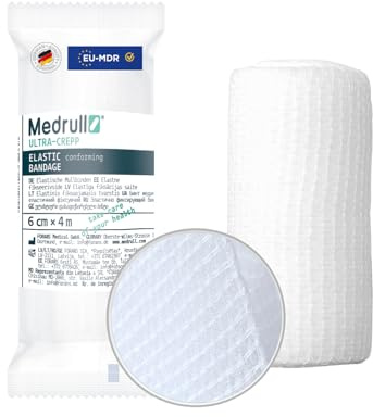 Medrull 6cm x 4m Mullbinden Fixierbinden Set ULTRA CREPP Verbandsmaterial - Fixierbinden Groß 10 Rollen