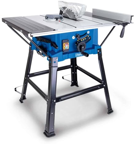 Scheppach Tischkreissäge HS110 | 230V 2000W | Schnitthöhe 87mm | Sägeblatt Ø 254mm | inkl. Tischverbreiterungen und Untergestell | Tischgröße mit Verbreiterung 630 x 930 mm | Tischhöhe 870mm