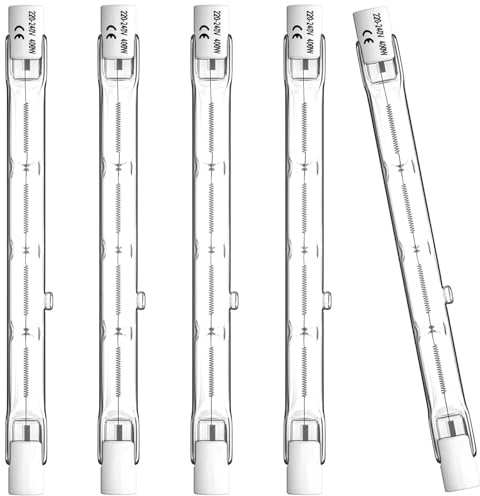 Lamkrtlp R7S Halogen Leuchtmittel 118mm 400W 230V, 5er Pack Halogenstab, Dimmbar für Baustrahler, Arbeit Landschaftsbeleuchtung, Wohnzimmerleuchten