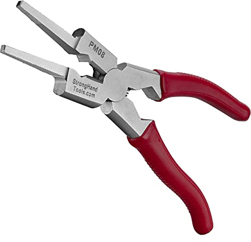 MIG Schweißzange, 20,3 cm, Düsenreiniger, abgerundete Hammerfläche, federbelastet, vinylbeschichteter Griff, ergonomisches Design, Welper, PM08, Standard, Strong Hand Tools