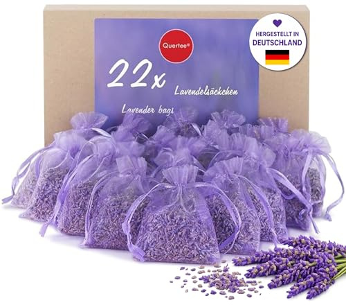 22x Lavendelsäckchen Duftsäckchen Lavendel Mottenschutz im Kleiderschrank Schlafzimmer - Lavendelsäckchen zum Schlafen und Entspannen mit Lavendelduft – Lavendelblüten von Quertee