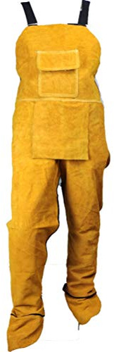 Schweißerschürze aus hochwertigem Leder mit verstellbarem Gurt für Schmiede Tischler Handwerker (blau)