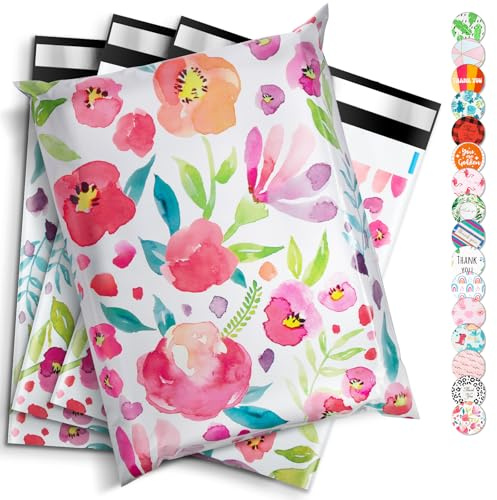 Wanxida 100 Stück Plastik Polyethylen Versandtaschen (25x35cm) | Kunststoff Versandtaschen Kleidung mit Selbstdichtendem Band, Versandtüten für Kleinunternehmen und Einzelhandelsgeschäfte