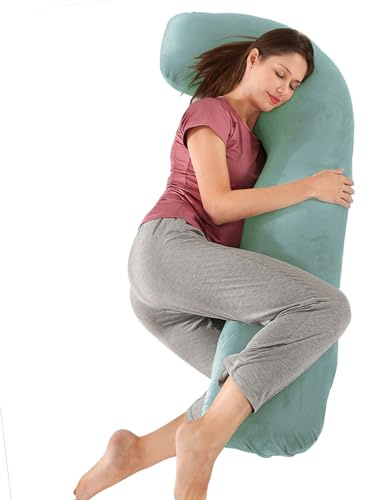 SHANNA Schwangerschaftskissen Seitenschläferkissen Pregnancy Pillow | Kissen zum Schlafen Ganzkörperkissen für Schwangere zur Unterstützung von Rücken, Hüften und Beinen mit Waschbarem Bezug