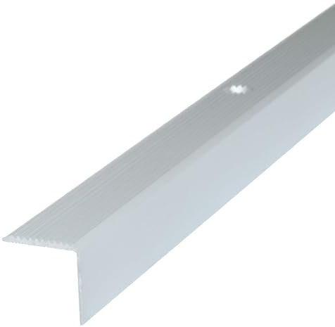 Dalsys Treppenkantenprofil Aluminium 100cm x 30mm x 30mm Bodenprofil für Treppenwinkel zum Schrauben Silber